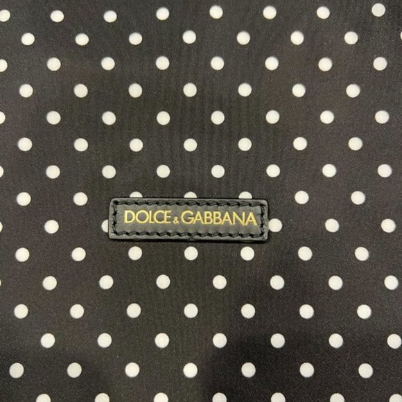 Dolce & Gabbana Black Dotted Adjustable Drawstring Women Nap Sack Bag - Picture 3 of 10